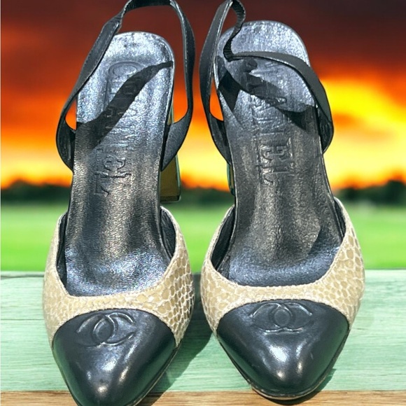 Chanel Exotic Skin Slingback Heels Size 36/6US. - Picture 3 of 7